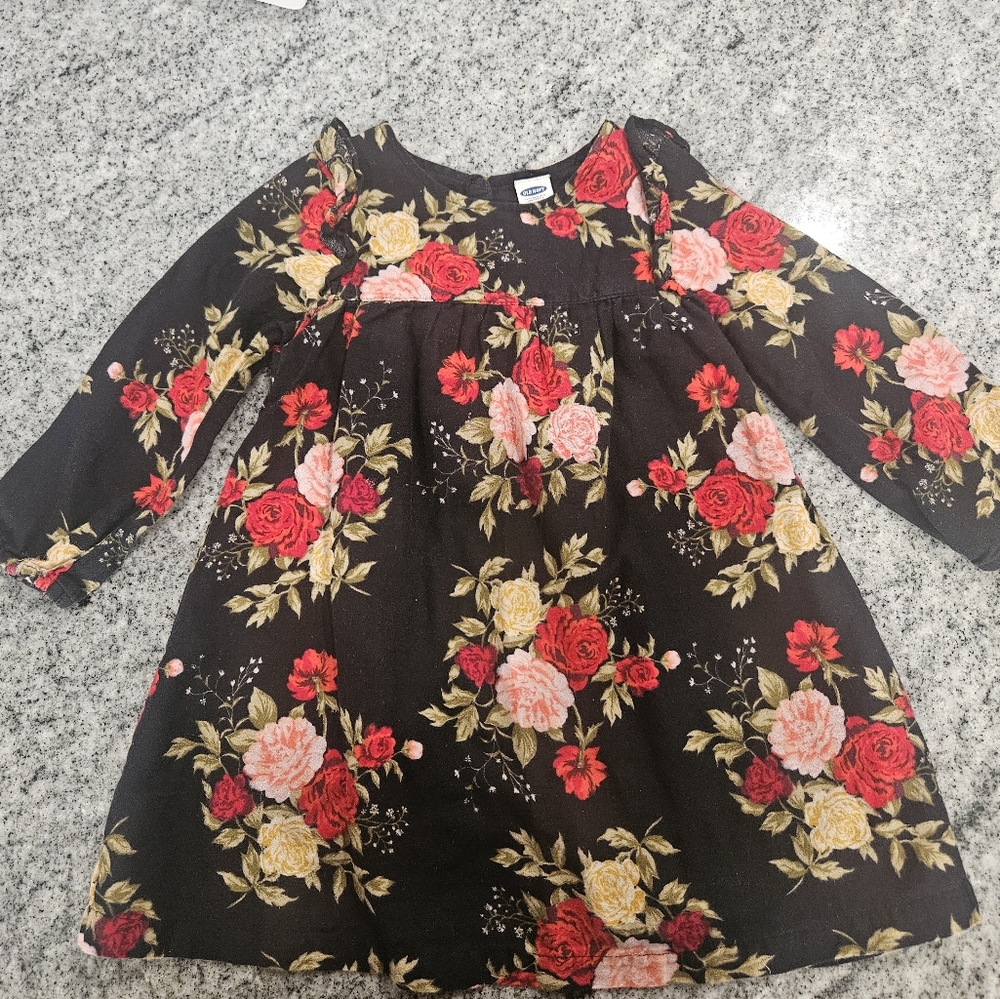 Old Navy Floral Black Dress 12 months